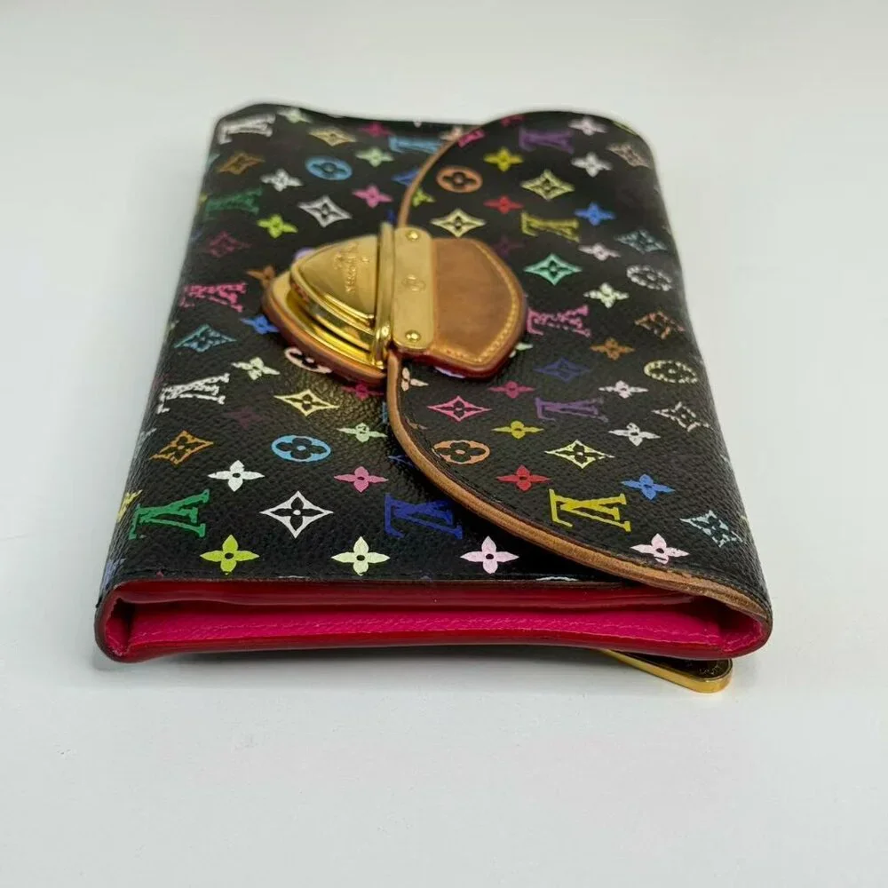 Louis Vuitton Black Multicolor Wallet with Colorful Monogram Design